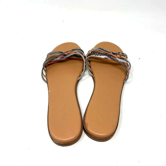Madewell The‎ Tracie Crisscross Slide Sandal in Snake Embossed Leather Size 9 - Picture 5 of 6